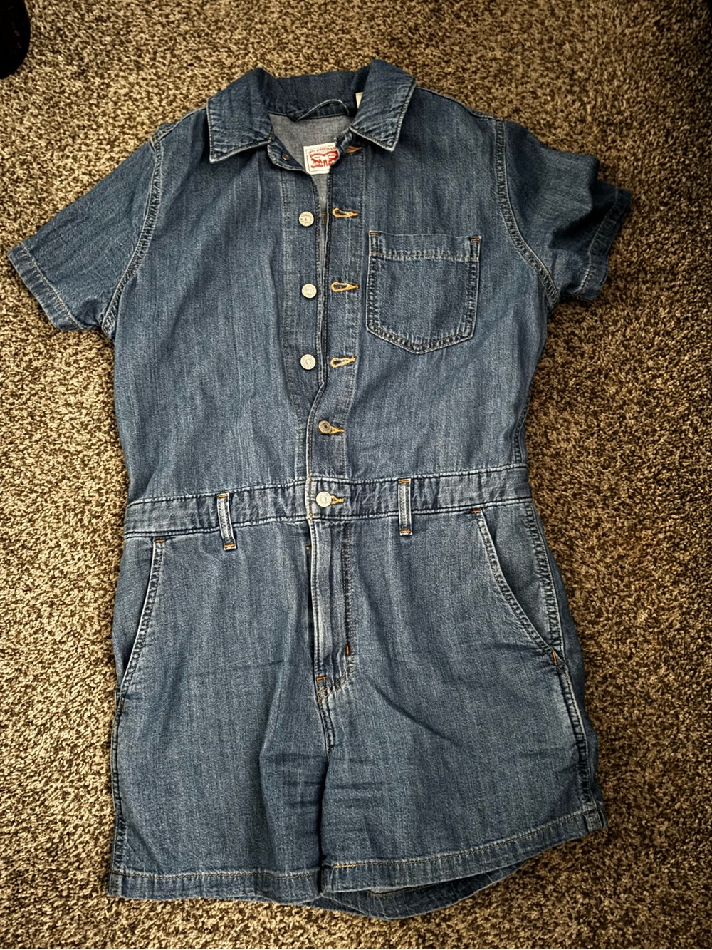 Women's S Levi's denim short coveralls shortalls Levi Strauss shorts